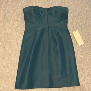 J.Crew new teal strapless dress 2P